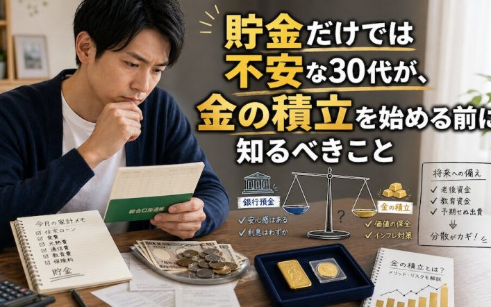 貯金だけでは不安な30代が、金の積立を始める前に知るべきこと