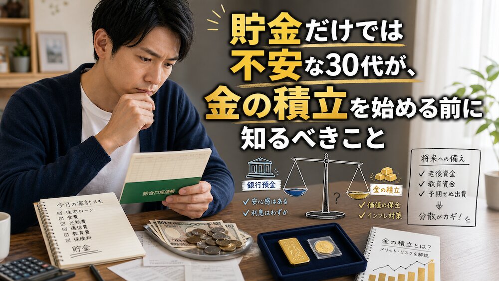 貯金だけでは不安な30代が、金の積立を始める前に知るべきこと
